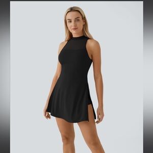 Halara Airy Contrast Mesh Buckle 2-in-1 Pocket Cool Touch Dance Active Dress M